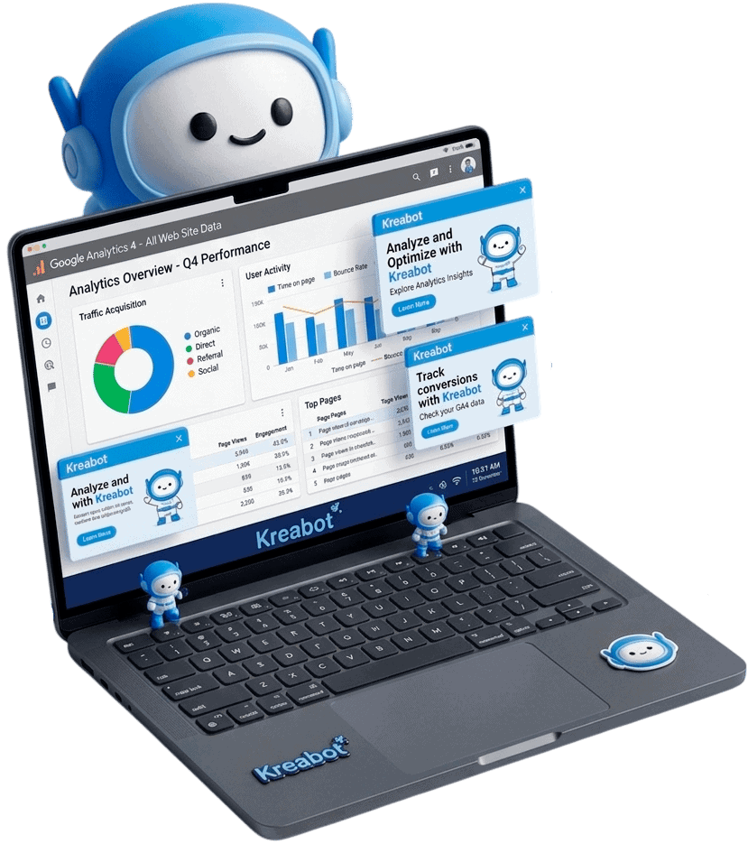 Kreabot - Trabajando en su Laptop by Kreads Media